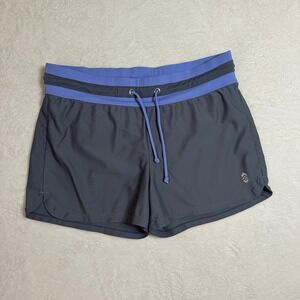 Free Country Women's Swim Shorts Large Slate Gray Blue Drawstring Lined UPF 50+